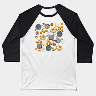 Pumpkin Tile 2 (Dark Blue) Baseball T-Shirt